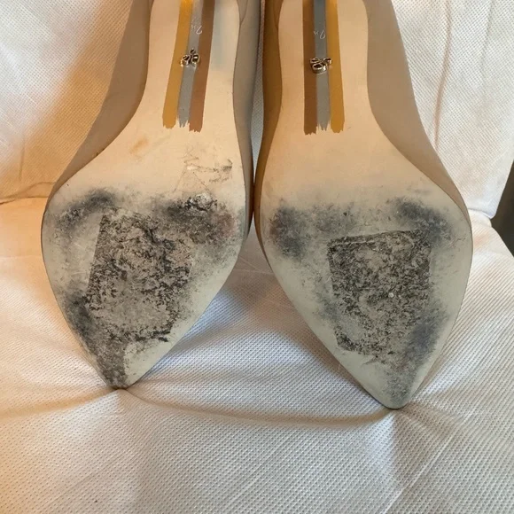 Sam Edelman Nude Leather Pump Heel 7.5 - Picture 4 of 4